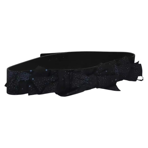 CHANEL Belt Leather 29.9"" Black CC Auth bs21650 - Picture 1 of 16
